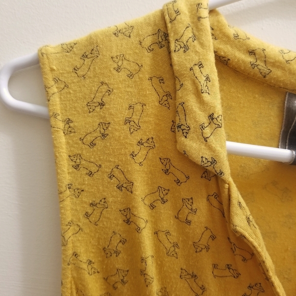 Dog Print Tie Front Top - Picture 2 of 4